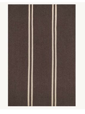 Rugsusa Elowen Runner Rug Neutral Brown Rug with Cream Double Stripes